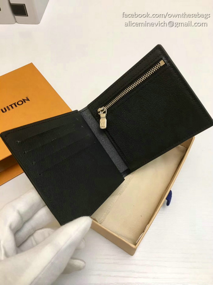 Louis Vuitton Taiga Leather Amerigo Wallet Noir M62045