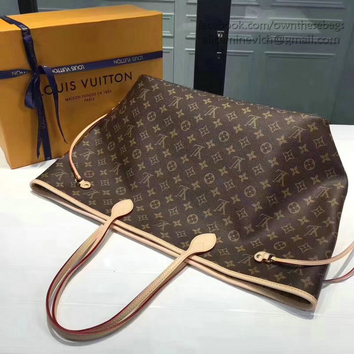 Louis Vuitton Monogram Canvas Neverfull GM M40990 with Beige interior