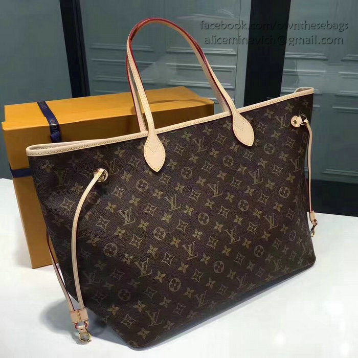 Louis Vuitton Monogram Canvas Neverfull GM M40990 with Beige interior