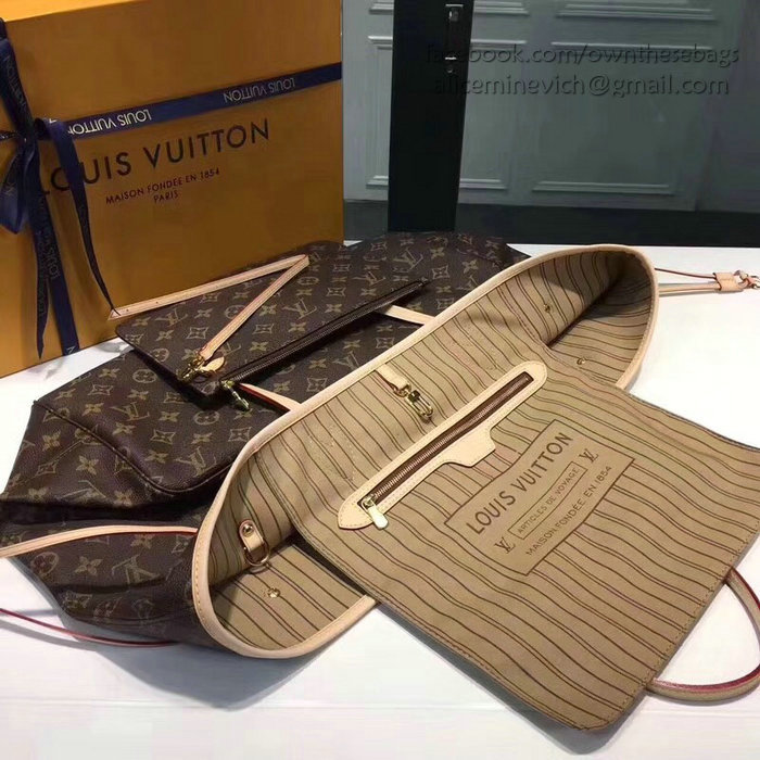 Louis Vuitton Monogram Canvas Neverfull GM M40990 with Beige interior