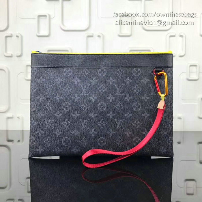 Louis Vuitton Monogram Canvas Ribbon Pouches Black GM M61690