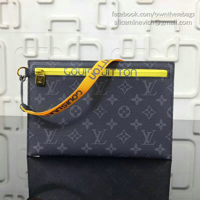 Louis Vuitton Monogram Canvas Ribbon Pouches Black MM M68004