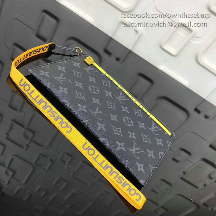 Louis Vuitton Monogram Canvas Ribbon Pouches Black MM M68004