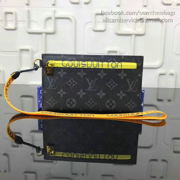 Louis Vuitton Monogram Canvas Ribbon Pouches Black PM M68003