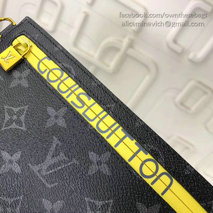 Louis Vuitton Monogram Canvas Ribbon Pouches Black PM M68003