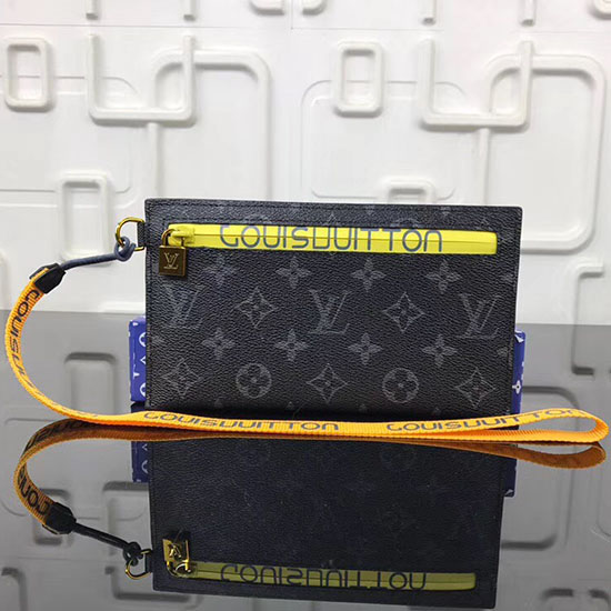 Louis Vuitton Monogram Canvas Ribbon Pouches Black PM M68003