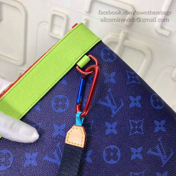 Louis Vuitton Monogram Canvas Ribbon Pouches Blue GM M61690