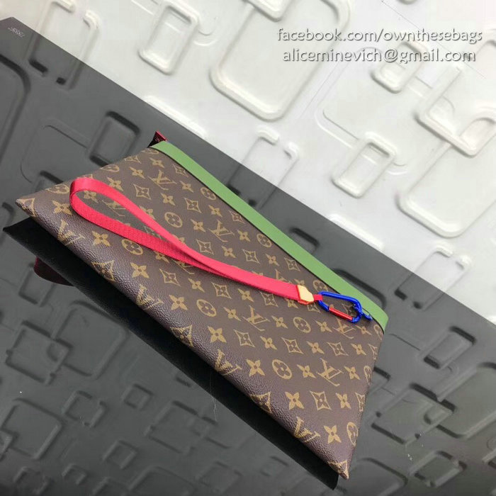 Louis Vuitton Monogram Canvas Ribbon Pouches Brown GM M61690