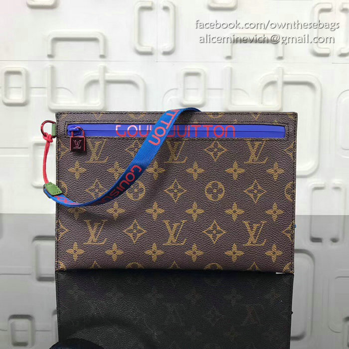 Louis Vuitton Monogram Canvas Ribbon Pouches Brown MM M68004