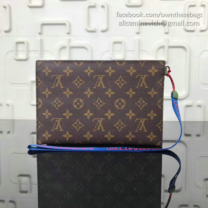 Louis Vuitton Monogram Canvas Ribbon Pouches Brown MM M68004