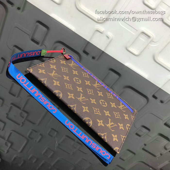 Louis Vuitton Monogram Canvas Ribbon Pouches Brown MM M68004