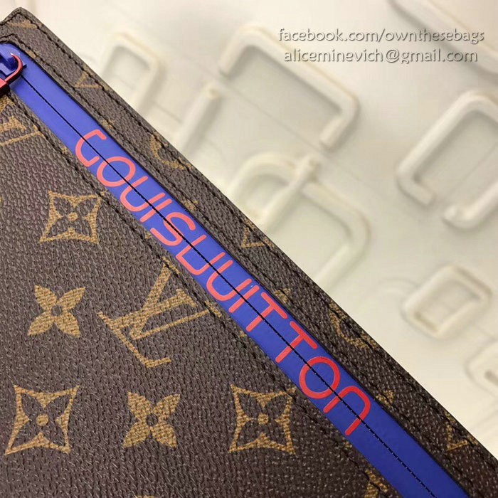 Louis Vuitton Monogram Canvas Ribbon Pouches Brown MM M68004