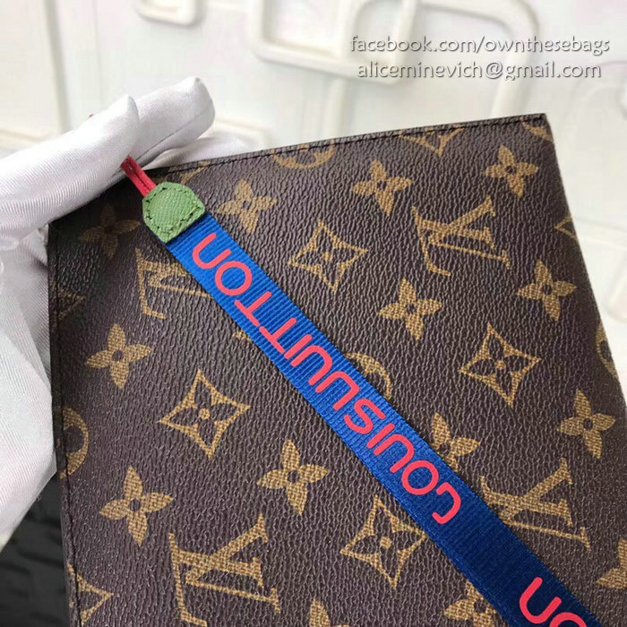 Louis Vuitton Monogram Canvas Ribbon Pouches Brown MM M68004