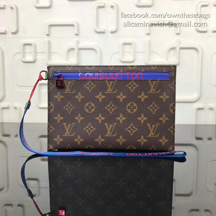 Louis Vuitton Monogram Canvas Ribbon Pouches Brown MM M68004