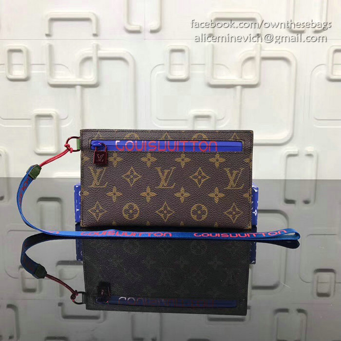 Louis Vuitton Monogram Canvas Ribbon Pouches Brown PM M68003