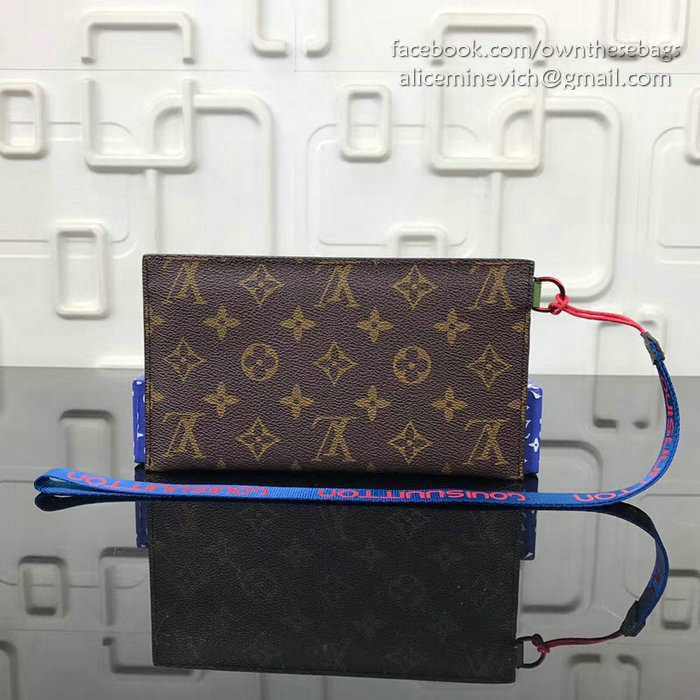 Louis Vuitton Monogram Canvas Ribbon Pouches Brown PM M68003