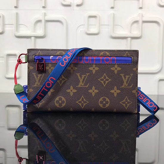 Louis Vuitton Monogram Canvas Ribbon Pouches Brown PM M68003