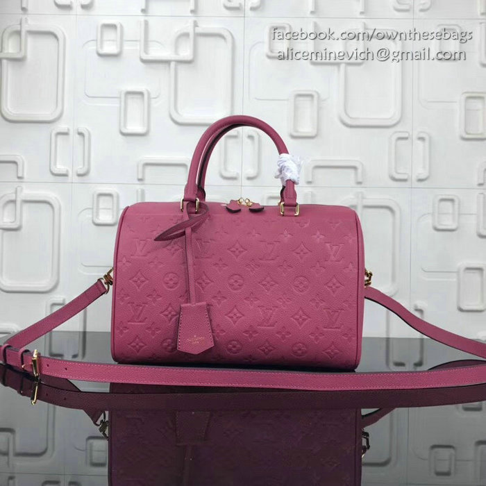 Louis Vuitton Monogram Empreinte Speedy Bandoulier Rose Bruyere M43736