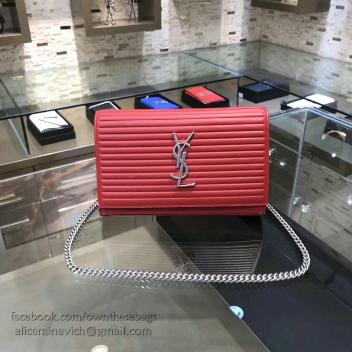 Saint Laurent Chain Wallet Red 482064