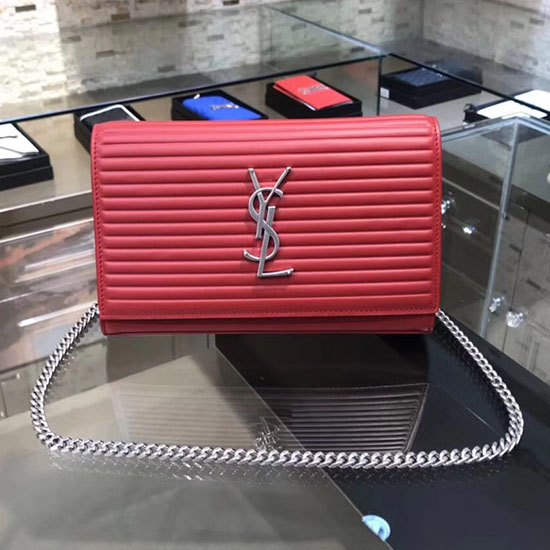 Saint Laurent Chain Wallet Red 482064