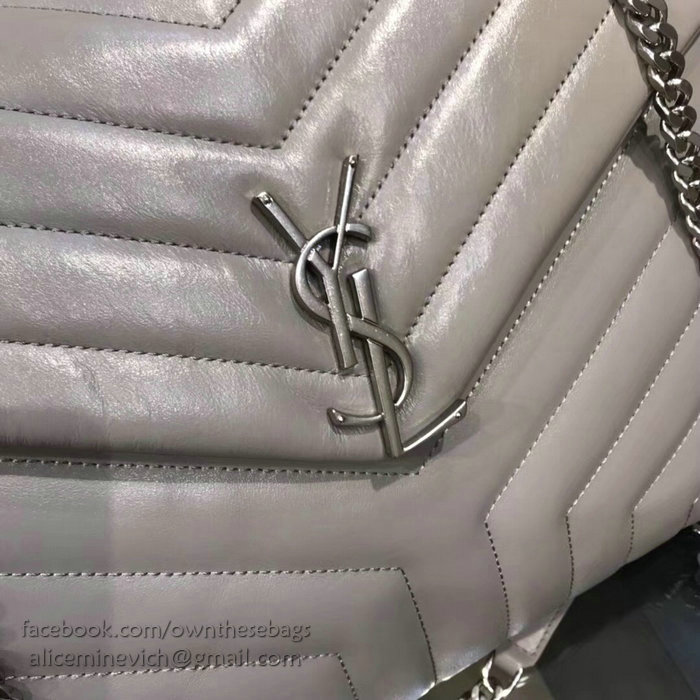 Saint Laurent Medium LOULOU Chain Bag Grey 459749