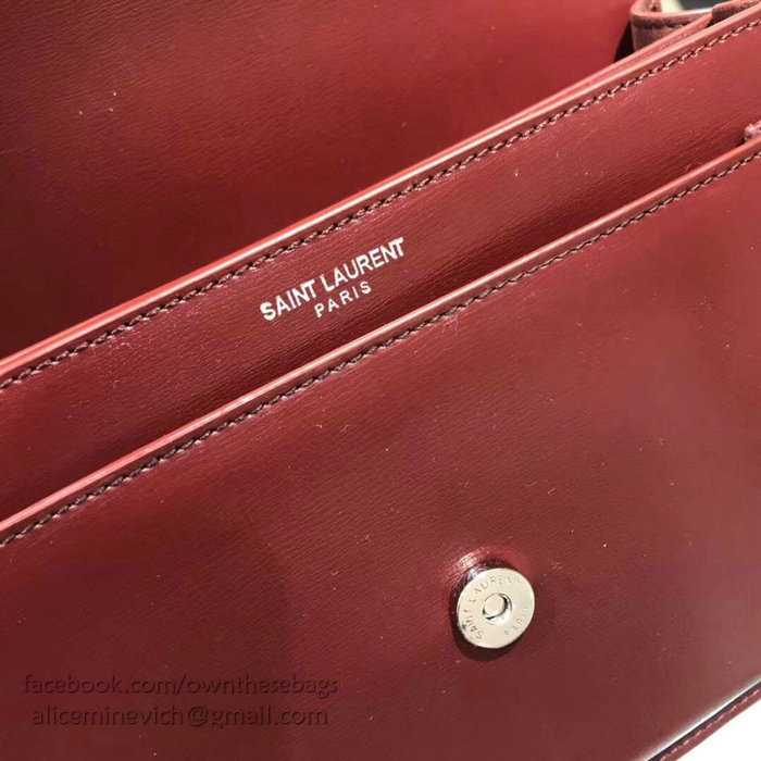 Saint Laurent Medium Sunset Monogram Bag Burgundy 442906