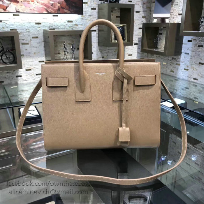 Saint Laurent Sac De Jour Souple Bag in Apricot Goat Leather 378299