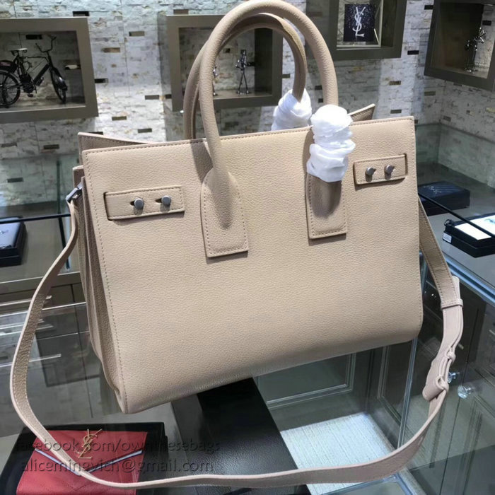 Saint Laurent Sac De Jour Souple Bag in Beige Grained Leather 464960