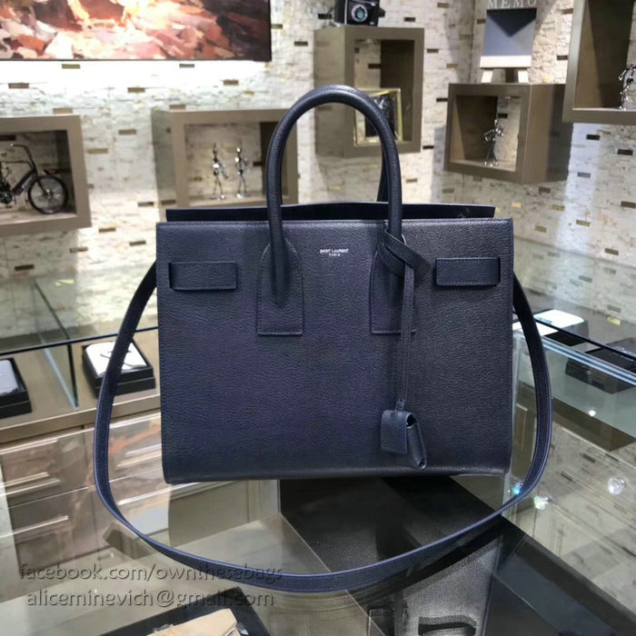 Saint Laurent Sac De Jour Souple Bag in Blue Goat Leather 378299