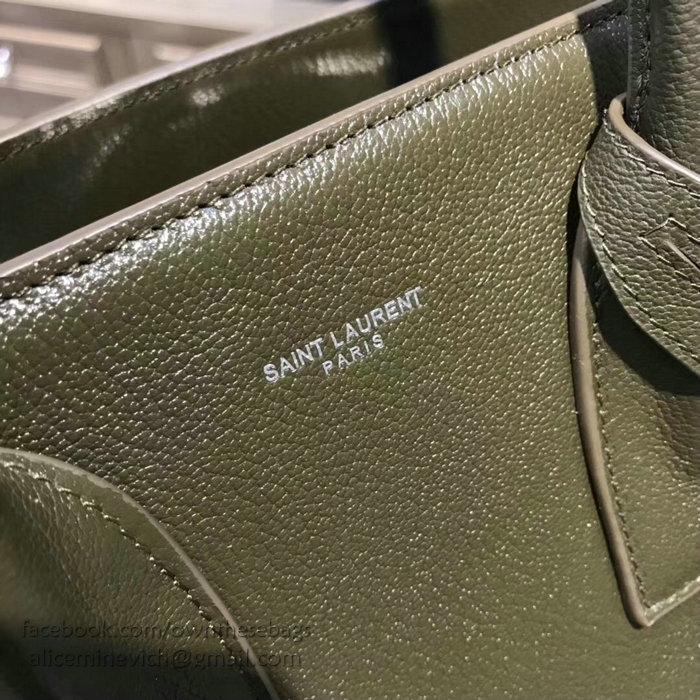 Saint Laurent Sac De Jour Souple Bag in Green Goat Leather 378299