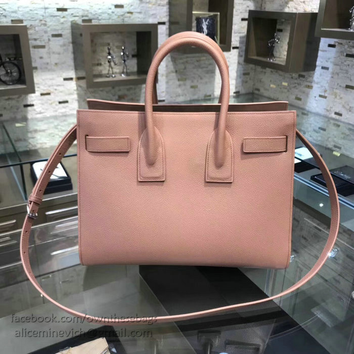 Saint Laurent Sac De Jour Souple Bag in Nude Grained Leather 378299