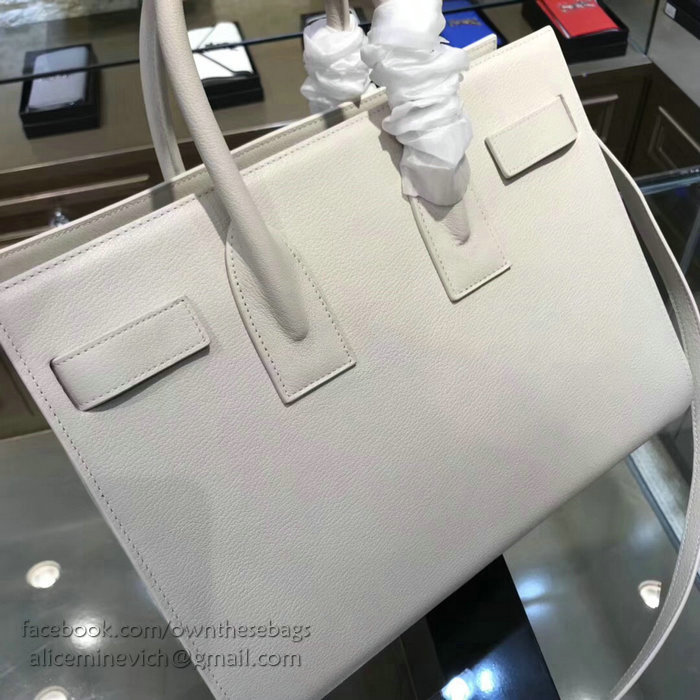 Saint Laurent Sac De Jour Souple Bag in White Goat Leather 378299