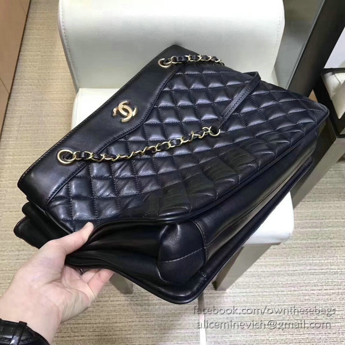 Chanel Lambskin Large Shopping Bag Black A57030