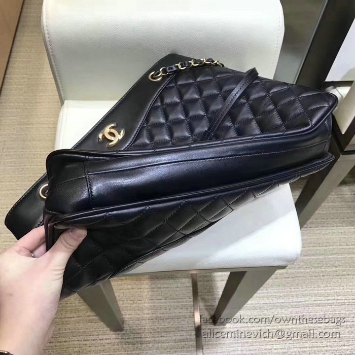 Chanel Lambskin Large Shopping Bag Black A57030