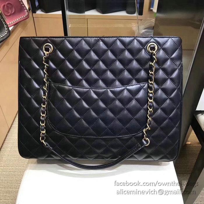 Chanel Lambskin Large Shopping Bag Black A57030