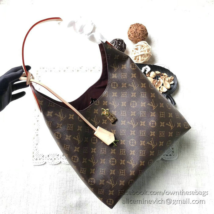 Louis Vuitton Monogram Canvas Flower Hobo Beige M43546