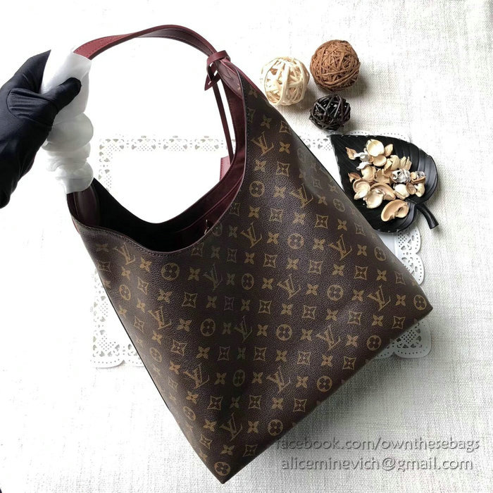 Louis Vuitton Monogram Canvas Flower Hobo Bordeaux M43546