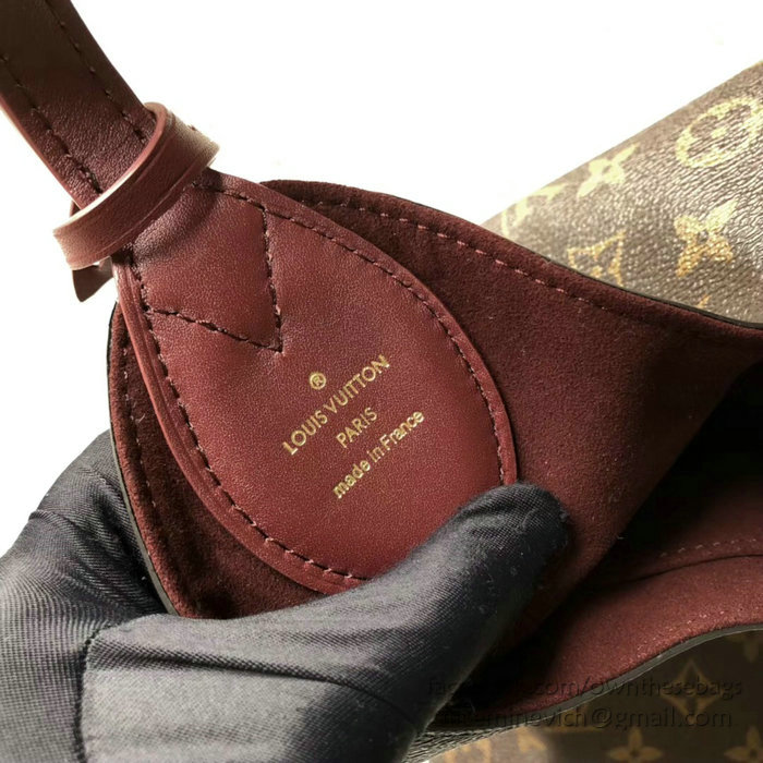 Louis Vuitton Monogram Canvas Flower Hobo Bordeaux M43546