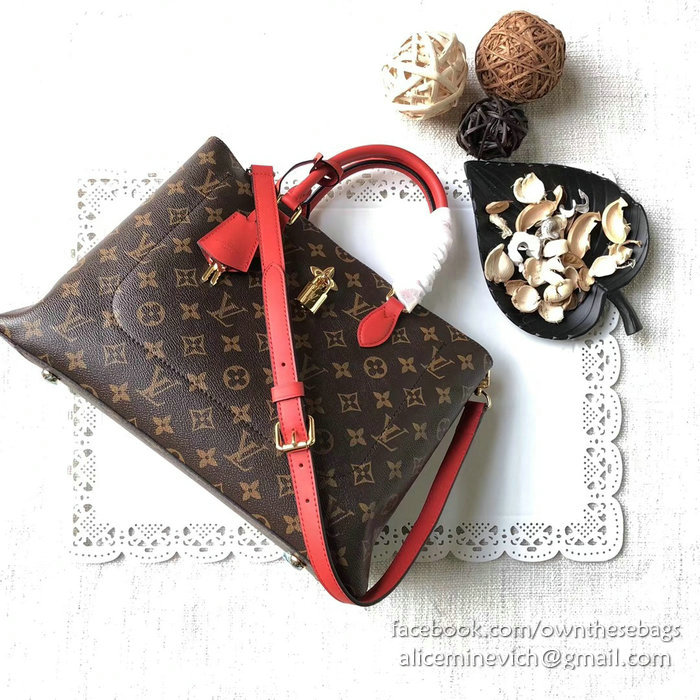 Louis Vuitton Monogram Canvas Flower Tote Red M43550