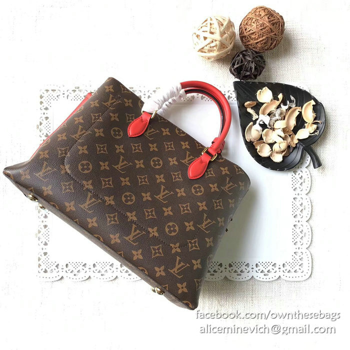 Louis Vuitton Monogram Canvas Flower Tote Red M43550