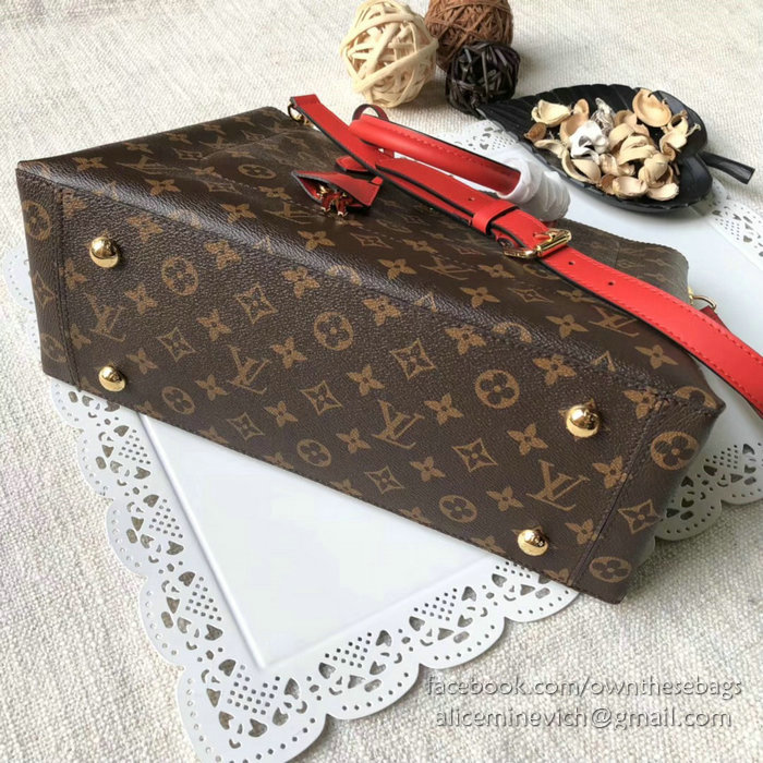 Louis Vuitton Monogram Canvas Flower Tote Red M43550