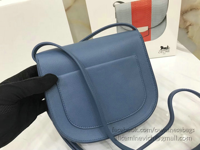 Celine Small Trotteur Bag in Grained Calfskin Blue CL30038