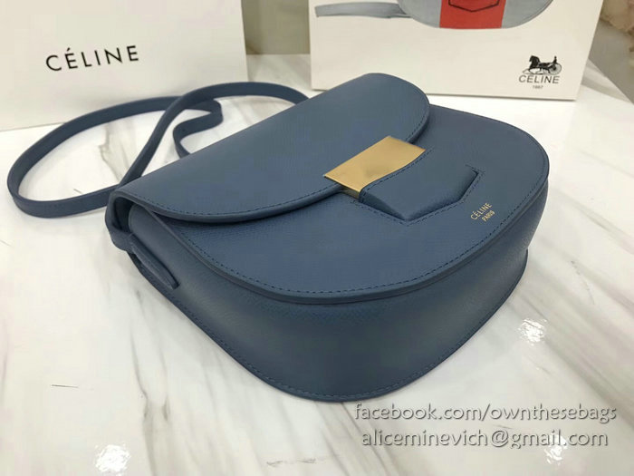 Celine Small Trotteur Bag in Grained Calfskin Blue CL30038