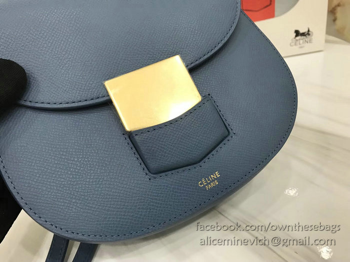 Celine Small Trotteur Bag in Grained Calfskin Blue CL30038