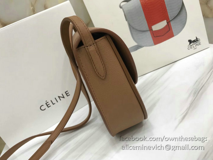 Celine Small Trotteur Bag in Grained Calfskin Brown CL30038