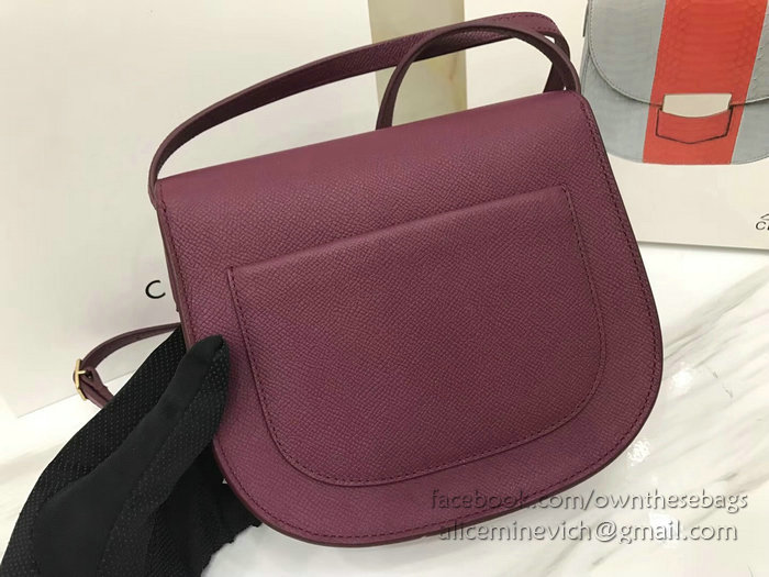 Celine Small Trotteur Bag in Grained Calfskin Burgundy CL30038