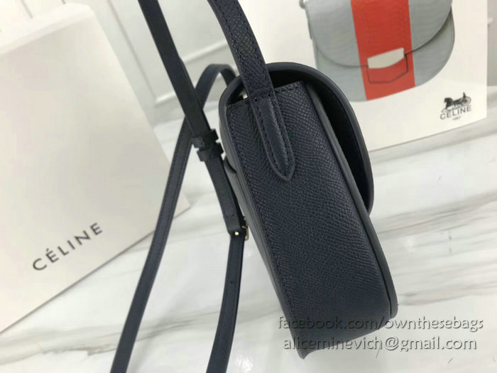 Celine Small Trotteur Bag in Grained Calfskin Dark Blue CL30038