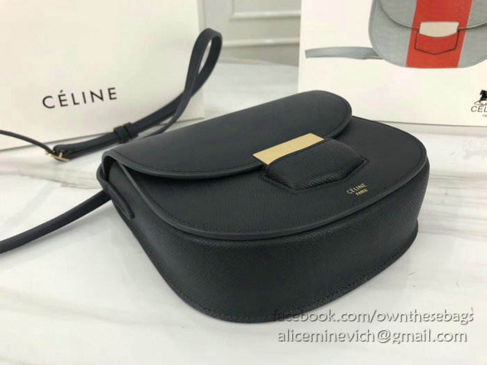 Celine Small Trotteur Bag in Grained Calfskin Dark Blue CL30038