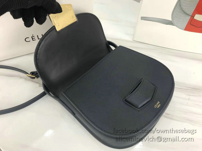 Celine Small Trotteur Bag in Grained Calfskin Dark Blue CL30038