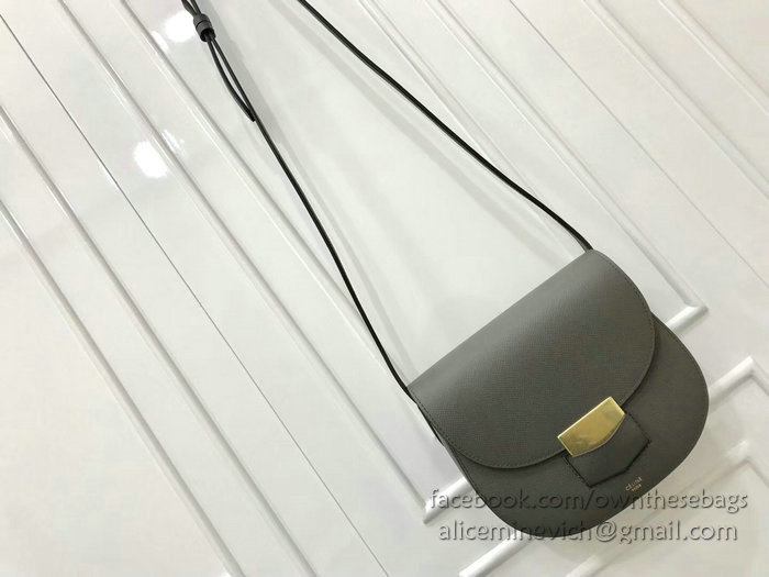 Celine Small Trotteur Bag in Grained Calfskin Grey CL30038